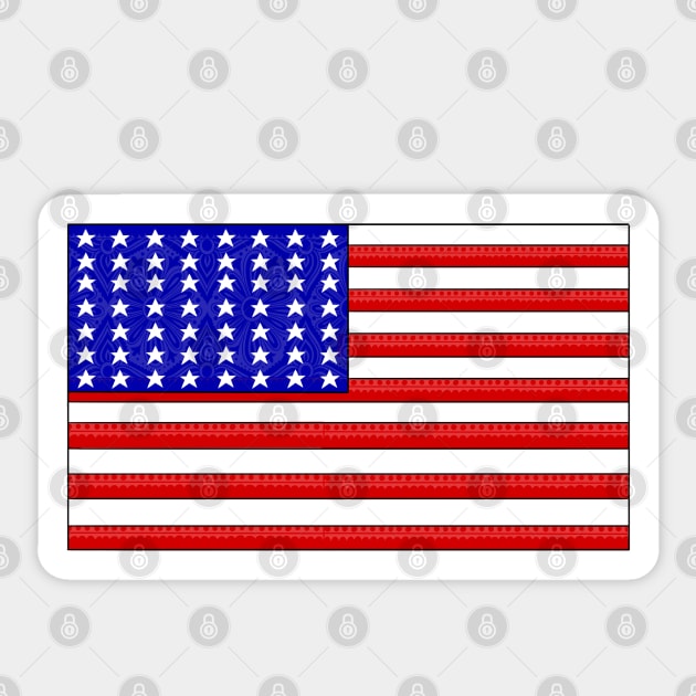 American Flag with patterns Sticker by SemDesigns